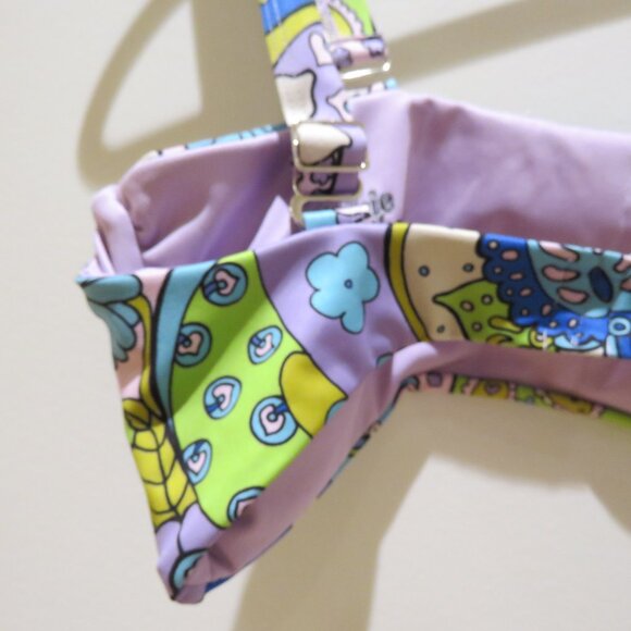 THE HIPPIE SHAKE Marcie Psychedelic Floral Bikini Top Retro 70s Swim Boho - Picture 13 of 14